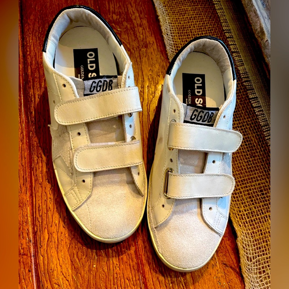 Golden Goose Old School distressed leather sneakers size 35